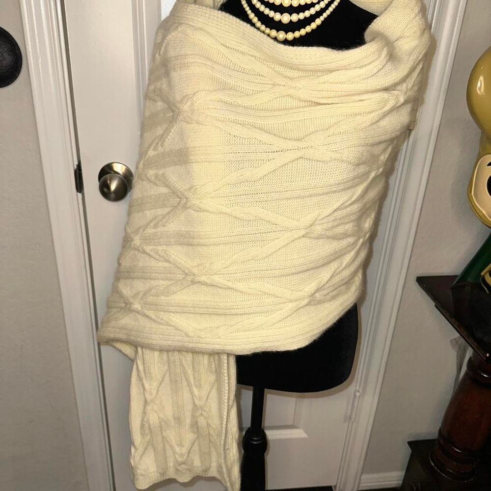 Kilkenny Design Heritage Scarf Wool Cream Aran Knit Gorpcore Whimsigoth KDH018